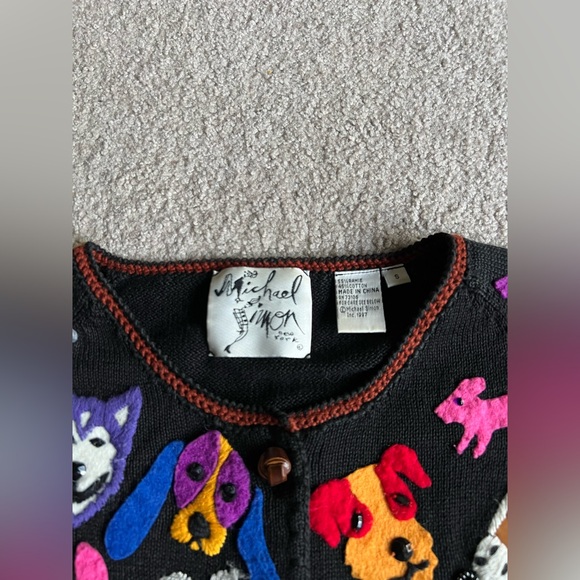 Michael Simon S Dog sweater Cardigan Fran Drescher The Nanny Christmas No Cats , - Picture 7 of 9